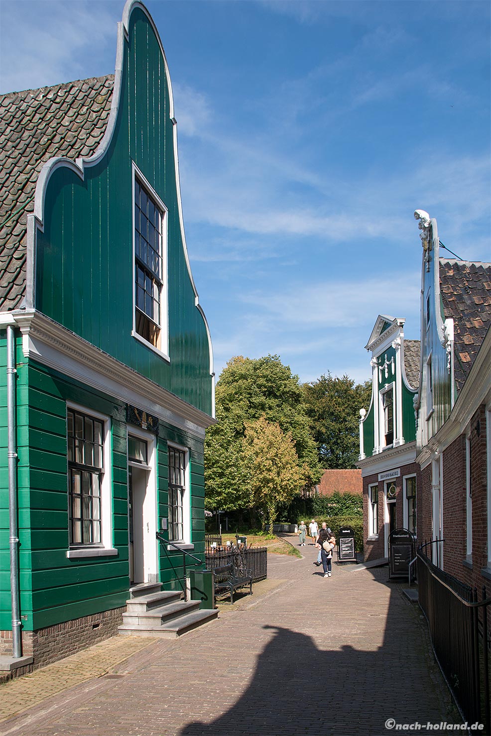 Zaanse Häuser im Dorf des Freilichtmuseums Arnehm