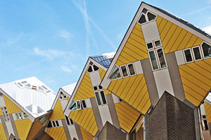 Das Stayokay ist in den Kubushäusern untergebracht kubushäuser rotterdam